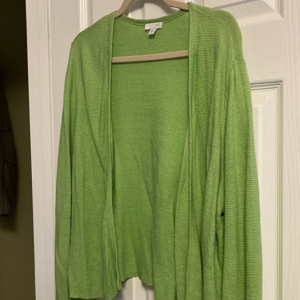 J. Jill Lime Green Open-Front Cardigan